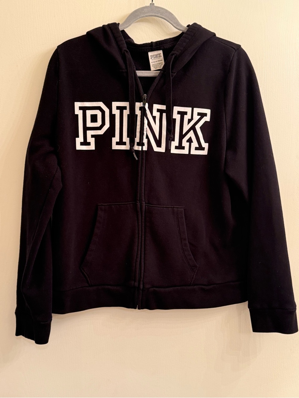 PINK Victoria's Secret Black Zip-Up Hoodie Jacket